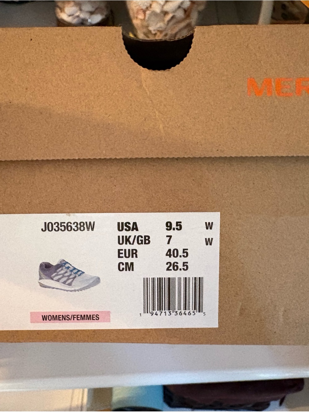 Merrell Gray and Teal Trail Running Shoe - Picture 4 of 4